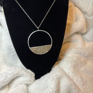 Elegant Gold and Silver tone Pendant Necklace